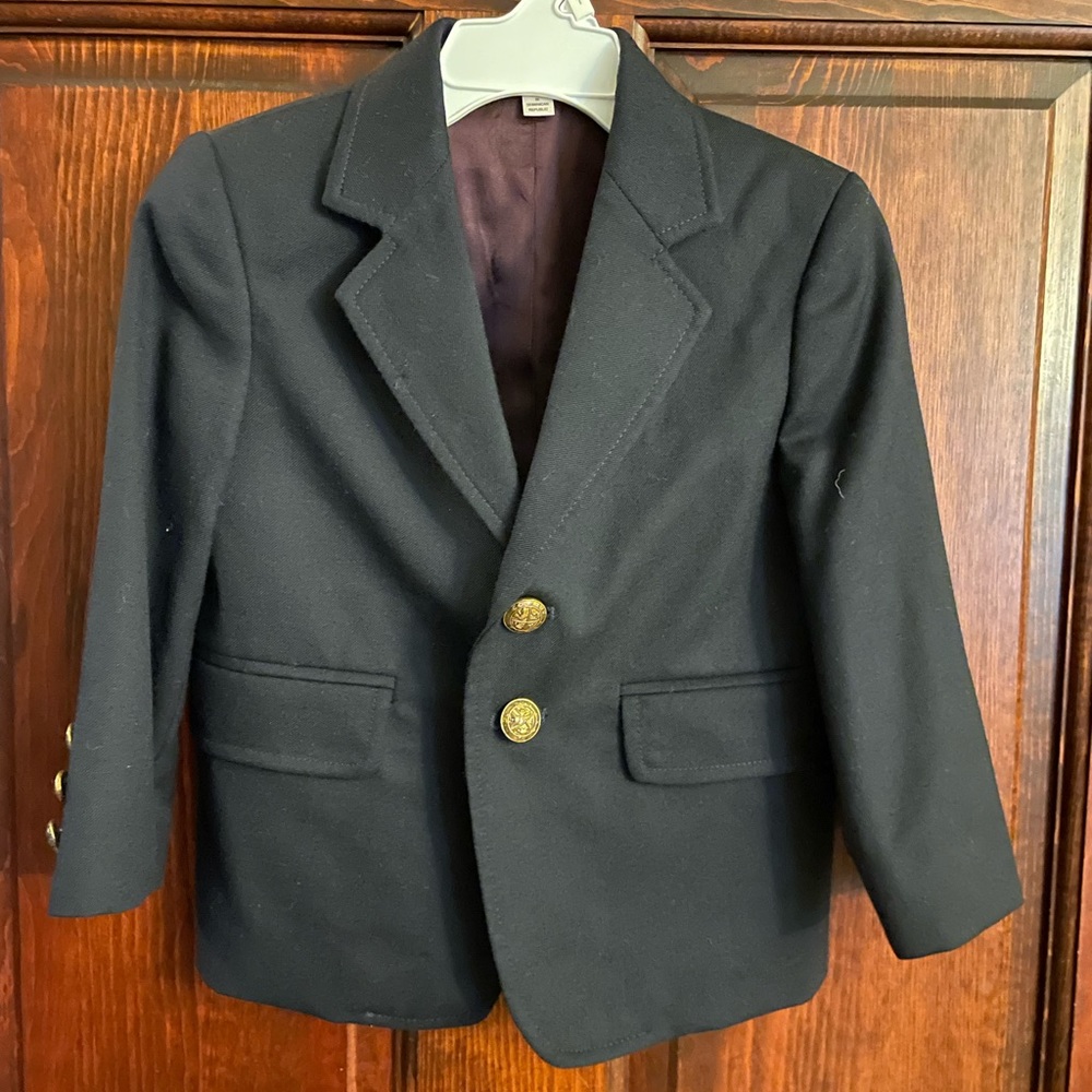 Talbots Kids Navy Blue Wool Blazer Toddler Size 2